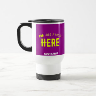 STYLISH MODERN CUSTOMIZABLE PURPLE VERIFIED BRAND TRAVEL MUG