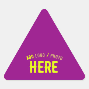 STYLISH MODERN CUSTOMIZABLE PURPLE VERIFIED BRAND TRIANGLE STICKER