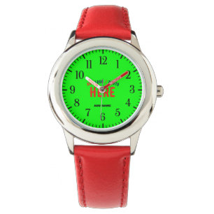 STYLISH MODERN CUSTOMIZABLE RED NEON GREEN BRANDED WATCH