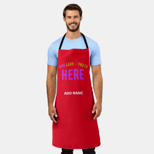 STYLISH MODERN CUSTOMIZABLE RED VERIFIED BRANDED APRON