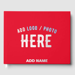 STYLISH MODERN CUSTOMIZABLE RED VERIFIED BRANDED GUEST BOOK