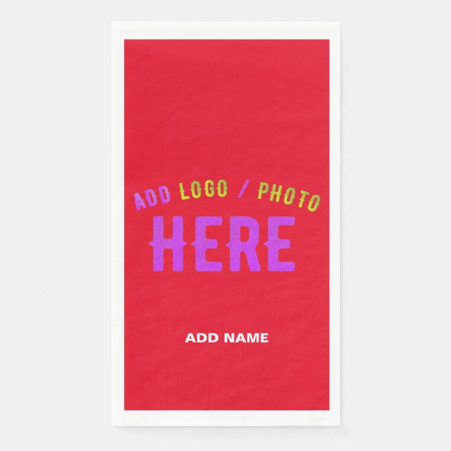 STYLISH MODERN CUSTOMIZABLE RED VERIFIED BRANDED NAPKIN (Front)