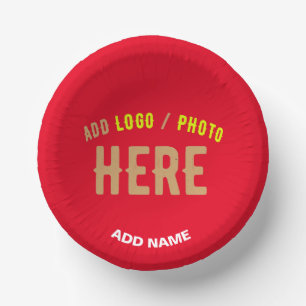 STYLISH MODERN CUSTOMIZABLE RED VERIFIED BRANDED PAPER PLATE