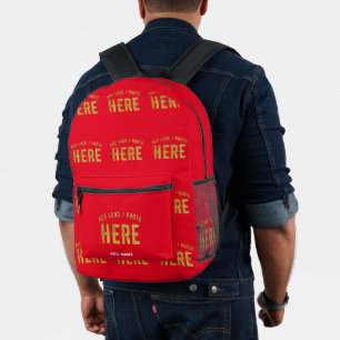 STYLISH MODERN CUSTOMIZABLE RED VERIFIED BRANDED PRINTED BACKPACK
