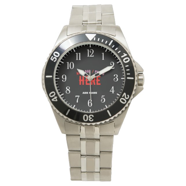 STYLISH MODERN CUSTOMIZABLE SILVERY VERIFIED BRAND WATCH (Front)