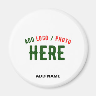 STYLISH MODERN CUSTOMIZABLE WHITE BRANDED CIRCLE MAGNET