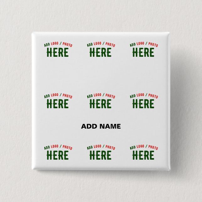 STYLISH MODERN CUSTOMIZABLE WHITE VERIFIED BRAND 2 INCH SQUARE BUTTON (Front)