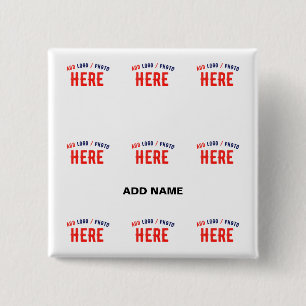STYLISH MODERN CUSTOMIZABLE WHITE VERIFIED BRAND 2 INCH SQUARE BUTTON