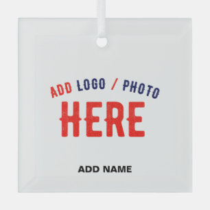 STYLISH MODERN CUSTOMIZABLE WHITE VERIFIED BRAND GLASS ORNAMENT