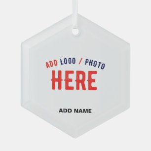 STYLISH MODERN CUSTOMIZABLE WHITE VERIFIED BRAND GLASS ORNAMENT