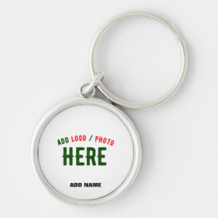 STYLISH MODERN CUSTOMIZABLE WHITE VERIFIED BRAND KEYCHAIN