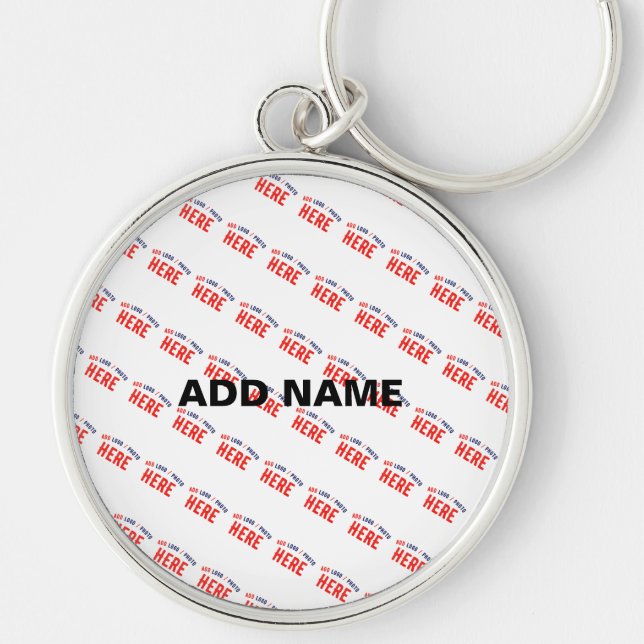 STYLISH MODERN CUSTOMIZABLE WHITE VERIFIED BRAND KEYCHAIN (Front)