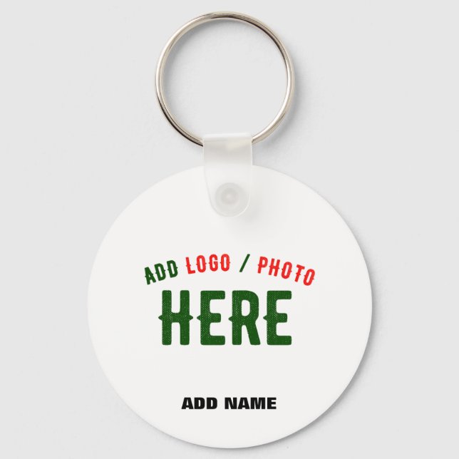 STYLISH MODERN CUSTOMIZABLE WHITE VERIFIED BRAND KEYCHAIN (Front)