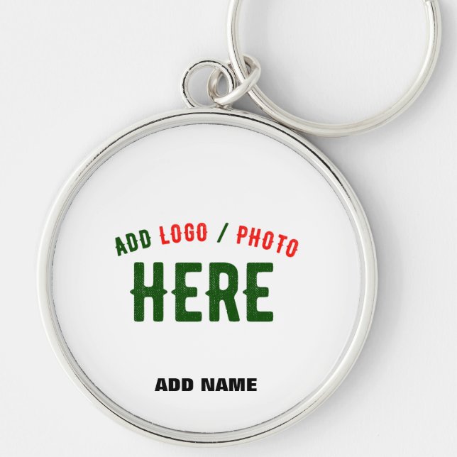 STYLISH MODERN CUSTOMIZABLE WHITE VERIFIED BRAND KEYCHAIN (Front)