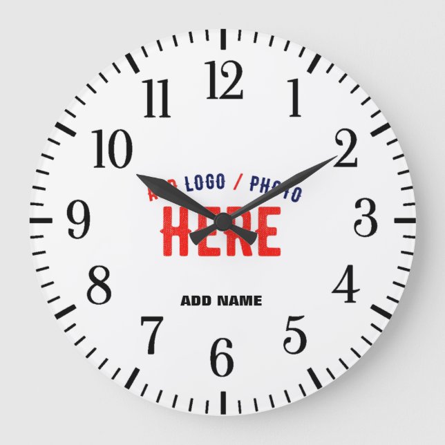 STYLISH MODERN CUSTOMIZABLE WHITE VERIFIED BRAND LARGE CLOCK (Front)