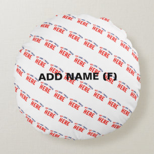 STYLISH MODERN CUSTOMIZABLE WHITE VERIFIED BRAND ROUND PILLOW