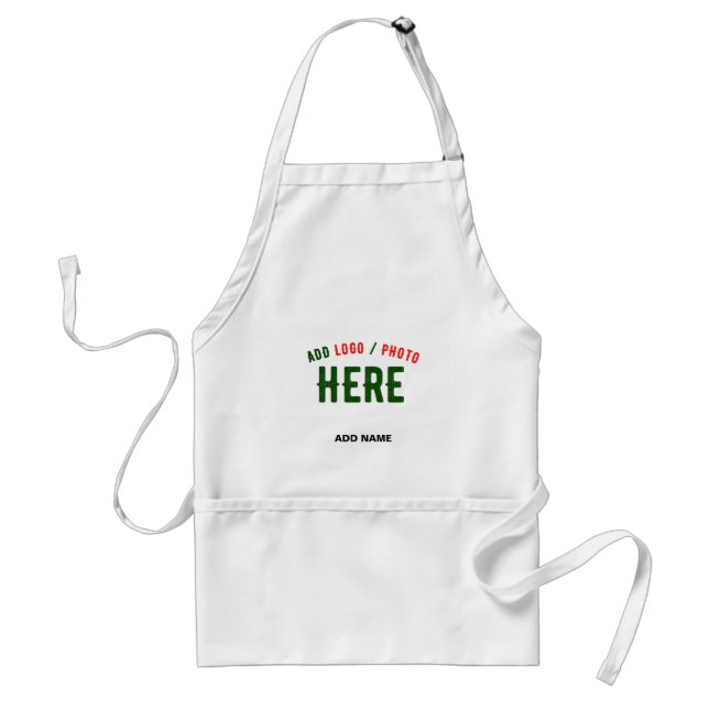 STYLISH MODERN CUSTOMIZABLE WHITE VERIFIED BRAND STANDARD APRON (Front)