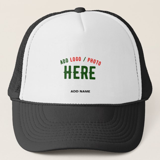 STYLISH MODERN CUSTOMIZABLE WHITE VERIFIED BRAND TRUCKER HAT (Front)