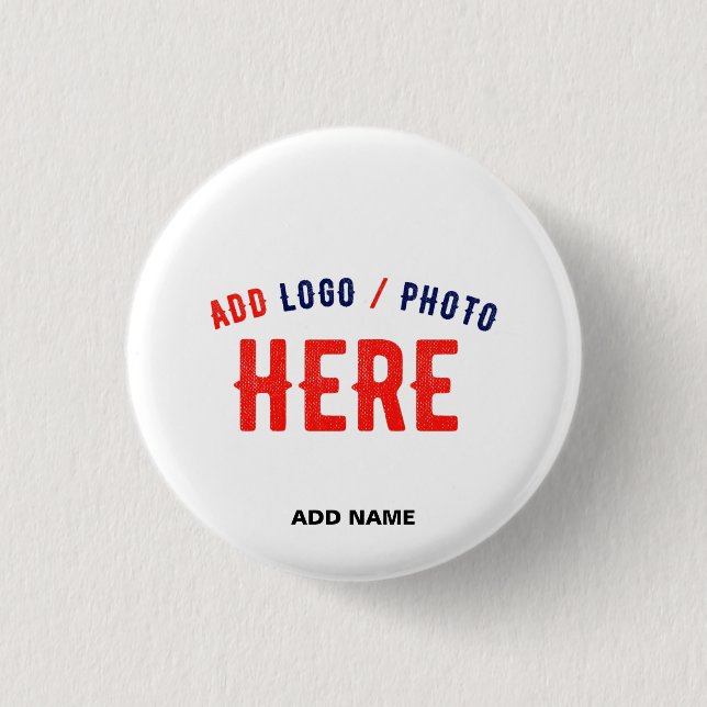 STYLISH MODERN CUSTOMIZABLE WHITE VERIFIED BRANDED 1 INCH ROUND BUTTON (Front)
