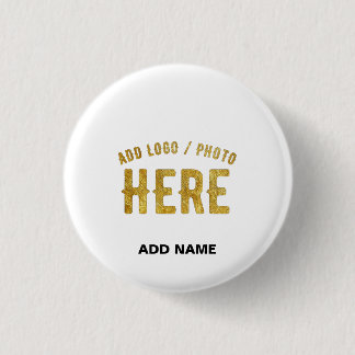 STYLISH MODERN CUSTOMIZABLE WHITE VERIFIED BRANDED 1 INCH ROUND BUTTON