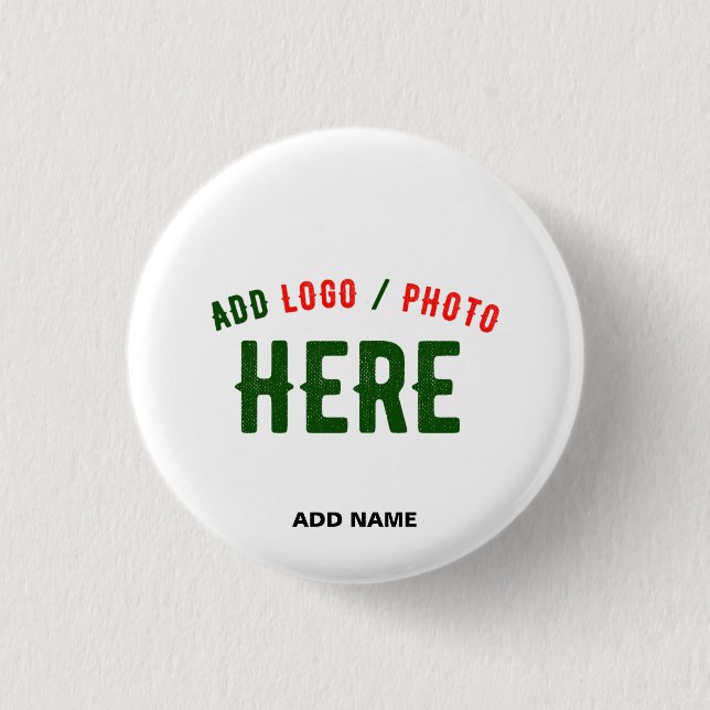 STYLISH MODERN CUSTOMIZABLE WHITE VERIFIED BRANDED 1 INCH ROUND BUTTON (Front)