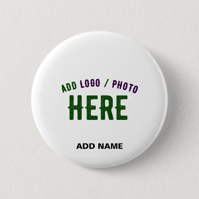 STYLISH MODERN CUSTOMIZABLE WHITE VERIFIED BRANDED 2 INCH ROUND BUTTON (Front)