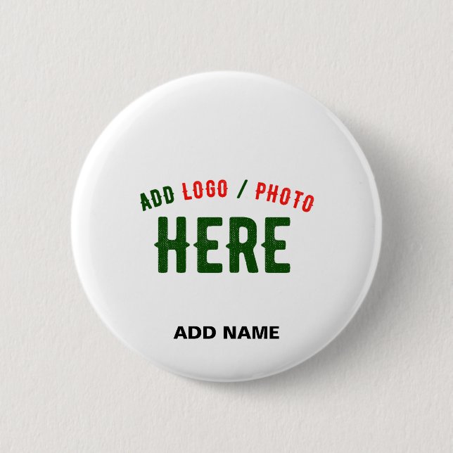 STYLISH MODERN CUSTOMIZABLE WHITE VERIFIED BRANDED 2 INCH ROUND BUTTON (Front)