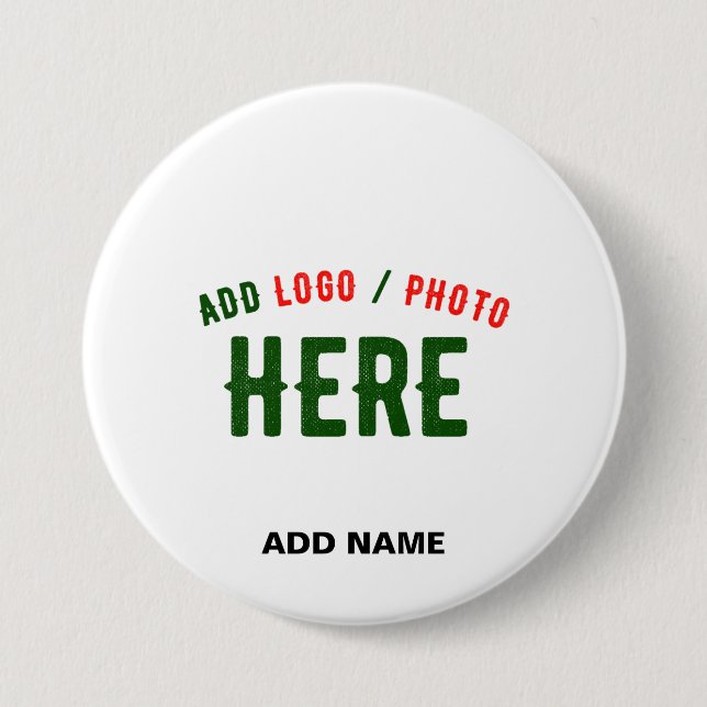STYLISH MODERN CUSTOMIZABLE WHITE VERIFIED BRANDED 3 INCH ROUND BUTTON (Front)