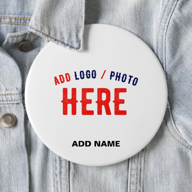 STYLISH MODERN CUSTOMIZABLE WHITE VERIFIED BRANDED 6 INCH ROUND BUTTON (In Situ)