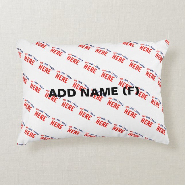 STYLISH MODERN CUSTOMIZABLE WHITE VERIFIED BRANDED ACCENT PILLOW (Front)