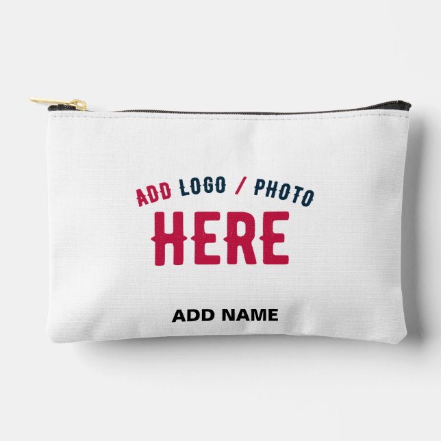 STYLISH MODERN CUSTOMIZABLE WHITE VERIFIED BRANDED ACCESSORY POUCH (Front)