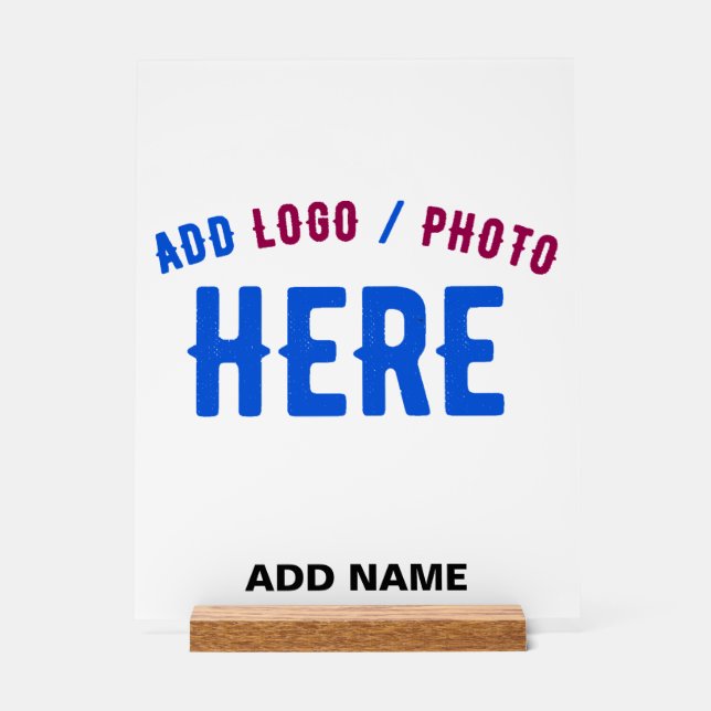 STYLISH MODERN CUSTOMIZABLE WHITE VERIFIED BRANDED ACRYLIC SIGN (Front)