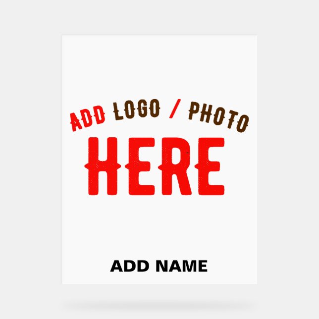 STYLISH MODERN CUSTOMIZABLE WHITE VERIFIED BRANDED ACRYLIC SIGN (Front)