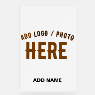 STYLISH MODERN CUSTOMIZABLE WHITE VERIFIED BRANDED ACRYLIC SIGN