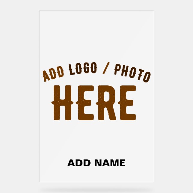 STYLISH MODERN CUSTOMIZABLE WHITE VERIFIED BRANDED ACRYLIC SIGN (Front)