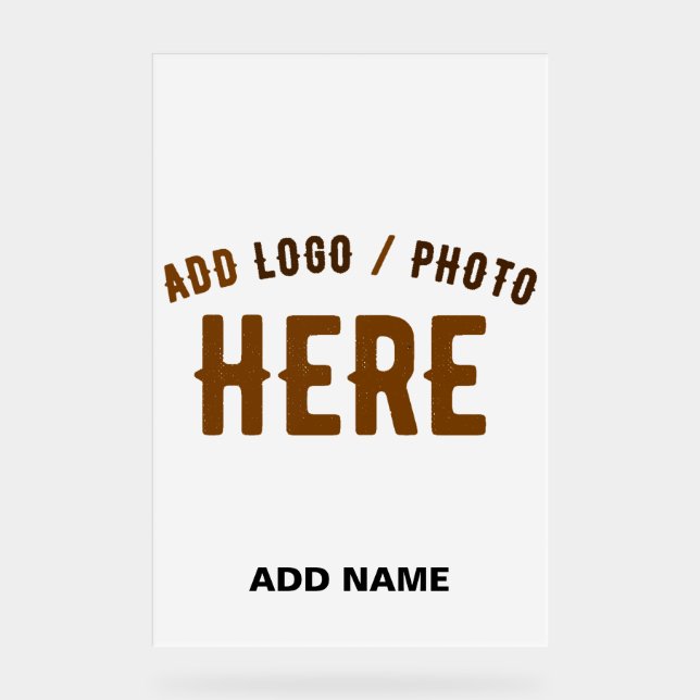 STYLISH MODERN CUSTOMIZABLE WHITE VERIFIED BRANDED ACRYLIC SIGN (Front)