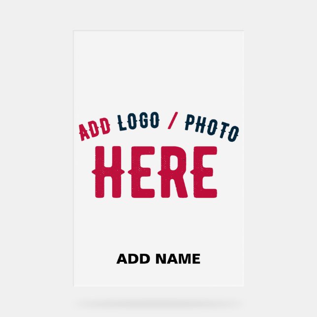 STYLISH MODERN CUSTOMIZABLE WHITE VERIFIED BRANDED ACRYLIC SIGN (Front)