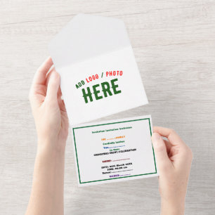 STYLISH MODERN CUSTOMIZABLE WHITE VERIFIED BRANDED ALL IN ONE INVITATION