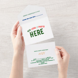 STYLISH MODERN CUSTOMIZABLE WHITE VERIFIED BRANDED ALL IN ONE INVITATION