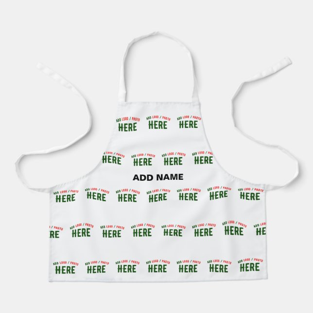 STYLISH MODERN CUSTOMIZABLE WHITE VERIFIED BRANDED APRON (Front)