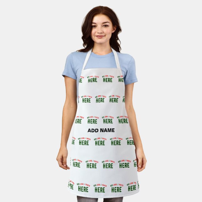 STYLISH MODERN CUSTOMIZABLE WHITE VERIFIED BRANDED APRON (Worn)