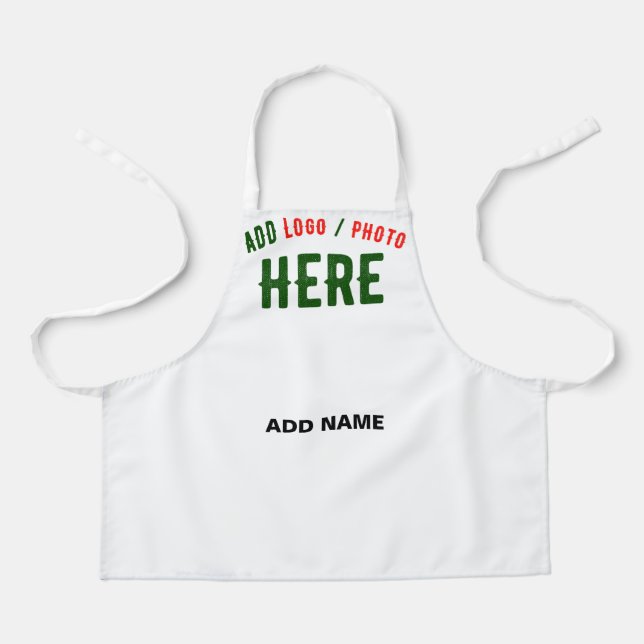STYLISH MODERN CUSTOMIZABLE WHITE VERIFIED BRANDED APRON (Front)