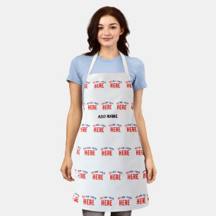 STYLISH MODERN CUSTOMIZABLE WHITE VERIFIED BRANDED APRON
