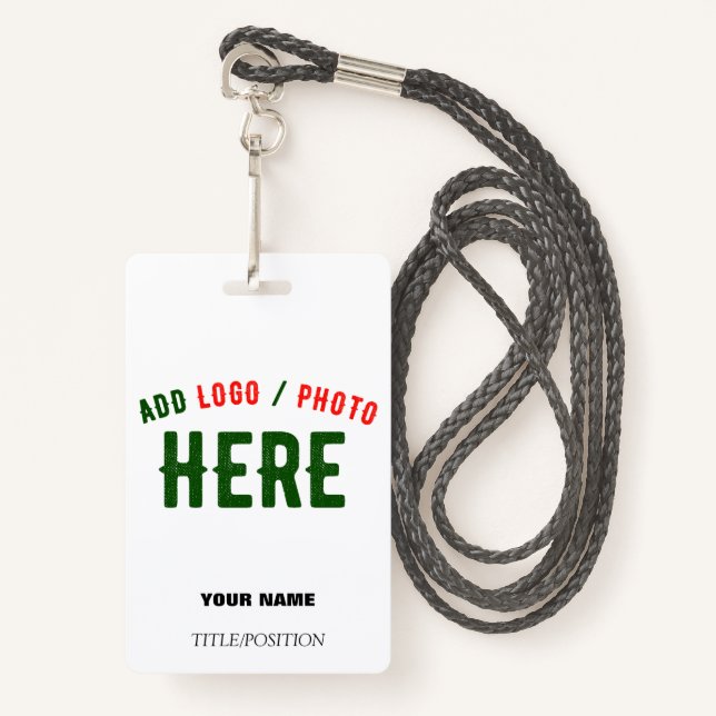 STYLISH MODERN CUSTOMIZABLE WHITE VERIFIED BRANDED BADGE (Front with Lanyard)