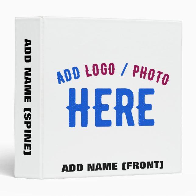 STYLISH MODERN CUSTOMIZABLE WHITE VERIFIED BRANDED BINDER (Front/Spine)