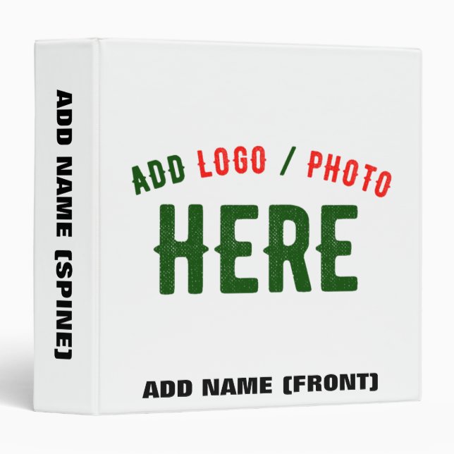 STYLISH MODERN CUSTOMIZABLE WHITE VERIFIED BRANDED BINDER (Front/Spine)