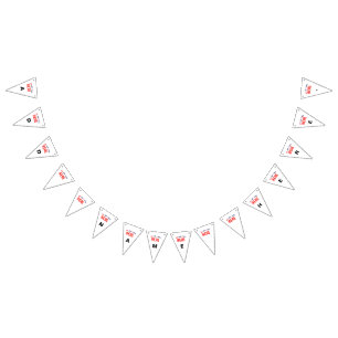 STYLISH MODERN CUSTOMIZABLE WHITE VERIFIED BRANDED BUNTING FLAGS
