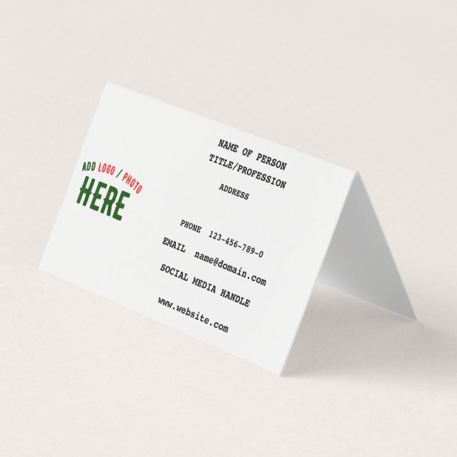 STYLISH MODERN CUSTOMIZABLE WHITE VERIFIED BRANDED BUSINESS CARD (Front)