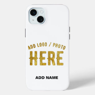 STYLISH MODERN CUSTOMIZABLE WHITE VERIFIED BRANDED iPhone 15 MINI CASE