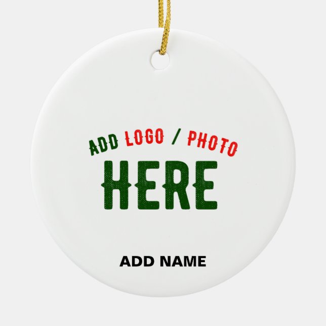 STYLISH MODERN CUSTOMIZABLE WHITE VERIFIED BRANDED CERAMIC ORNAMENT (Front)